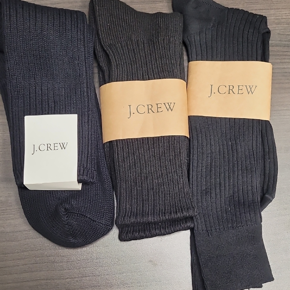 J. Crew Men's Black Ribbed Dress Socks Set